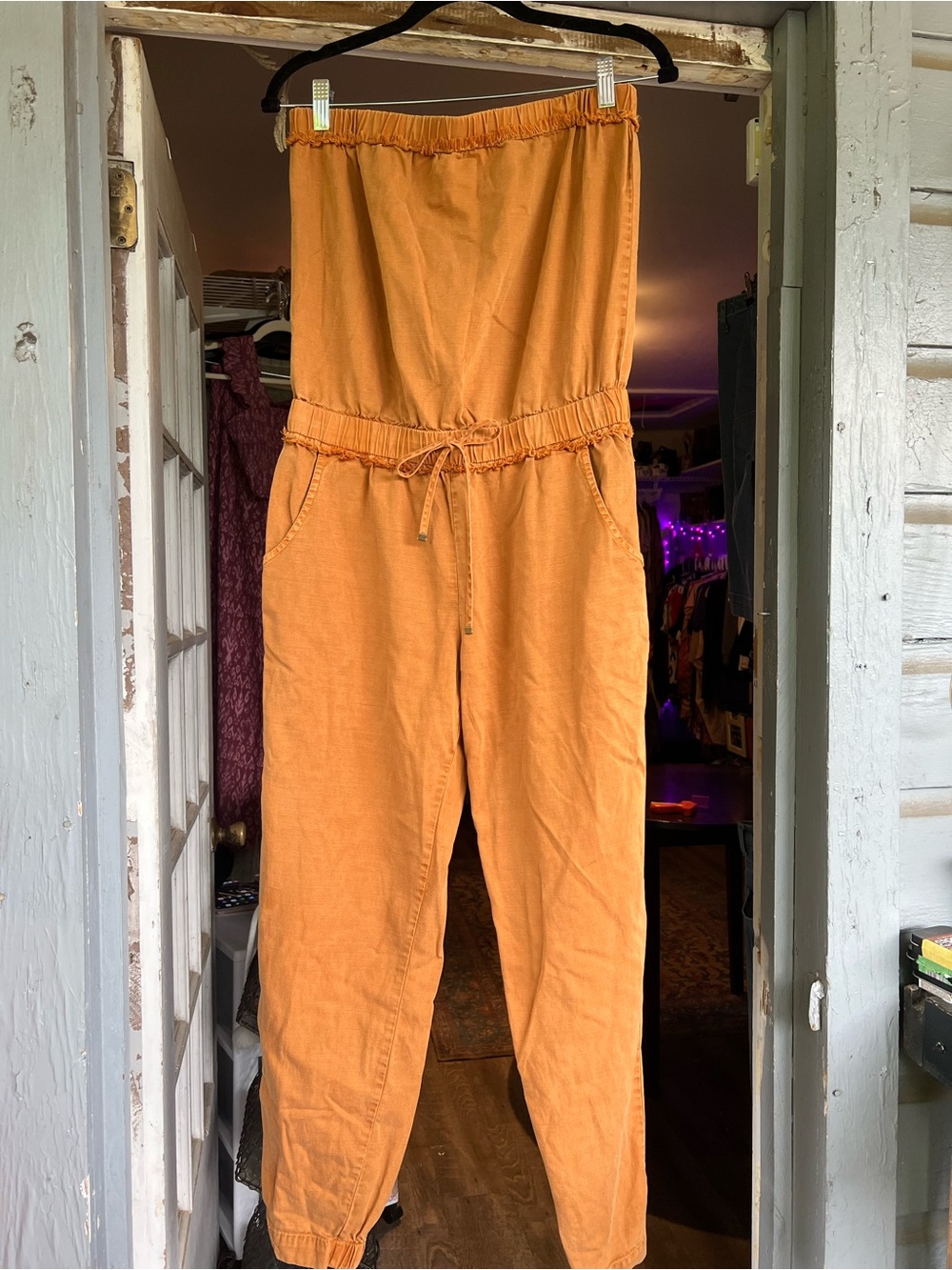 Young Fabulous & Broke Orange Strapless Jumpsuit